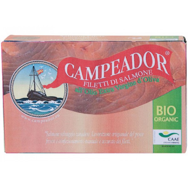 Filetti di salmone in olio extravergine di oliva 120g CAMPEADOR