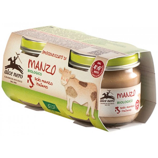 Omogeneizzato di carne di manzo 2x80g ALCE NERO