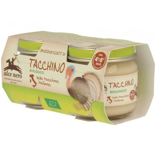 Omogeneizzato di carne di tacchino 2x80g ALCE NERO