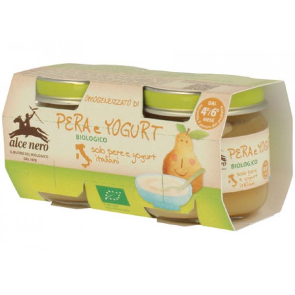 Omogeneizzato di pera e yogurt 2x80g ALCE NERO