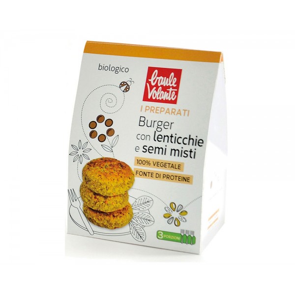 Preparato per burger con lenticchie e semi misti Vegan 180g Baule Volante