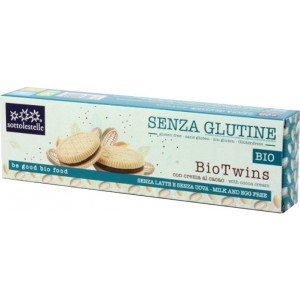 Biscotti Bio Twins con crema al cacao senza glutine, senza latte e uova 115g Sottolestelle