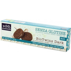 Biscotti Bio Twins Dark con crema vaniglia senza glutine, senza latte e uova 115g Sottolestelle