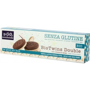 Biscotti Bio Twins Double con crema al cacao senza glutine, senza latte e uova 115g Sottolestelle