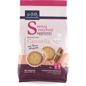 Biscotti di Farro Integrale alla Cannella Senza Zuccheri Aggiunti 250gr Sottolestelle