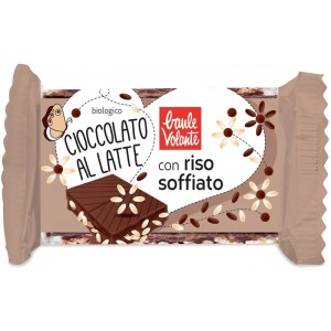 Cioccolato al latte con riso soffiato 25g Baule Volante
