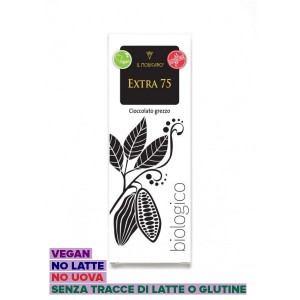Cioccolato Grezzo Extra Fondente 75% Vegano Senza Glutine 60g Il Modicano
