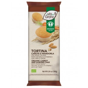 Tortina carota e mandorle con confezione singola interna 4x45g LA VIA DEL GRANO