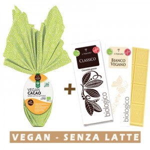 Uovo di Pasqua Vegan + Cioccolata Bianca e Grezza Vegan