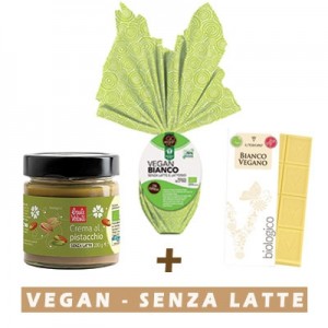 Uovo di Pasqua Bianco + Cuor di Pistacchio + Cioccolato Bianco Vegan