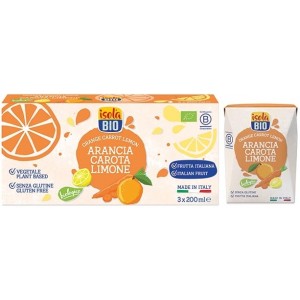 Bevanda a base di Arancia, Carota e Limone 3x200ml  Isola Bio