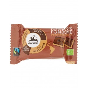 Biscotti al farro ricoperti di cioccolato fondente Farrociock 28g ALCE NERO