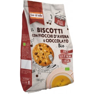 Biscotti con Fiocchi di Avena e Cioccolato Vegan 350g Fior di Loto