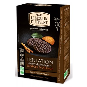 Biscotti Tentation all'Arancia con Cioccolato Fondente 130g Le Moulin Du Pivert