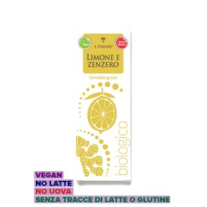 Cioccolato Grezzo Fondente al Limone e Zenzero Vegano Senza Glutine 60g Il Modicano