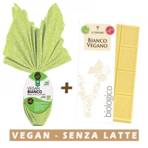 Uovo di Pasqua Bianco + Cioccolato Bianco Vegan