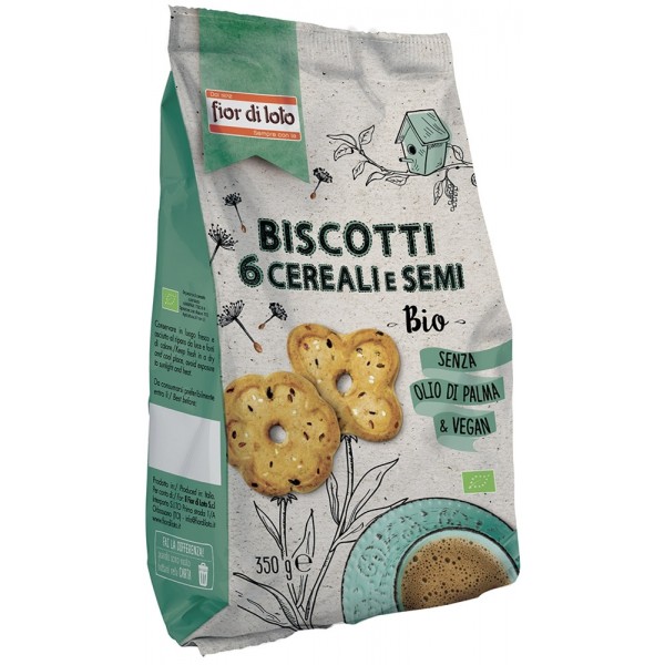 Biscotti Vegan ai 6 Cereali e Semi 350g Fior di Loto