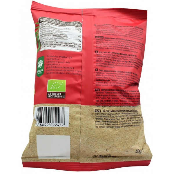 Chips di Lenticchie al Rosmarino 40g Probios