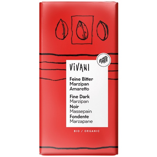 Cioccolato fondente 60% con ripieno al Marzapane 100g Vivani