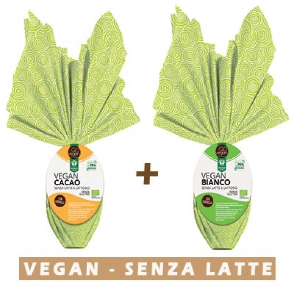 Uovo di Pasqua Vegan al cioccolato bianco + Uovo di Pasqua Vegan con Cacao