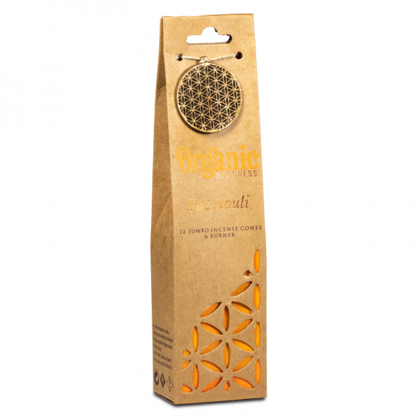 Incenso in coni Patchouli con brucia coni da 12 coni Organic Goodness