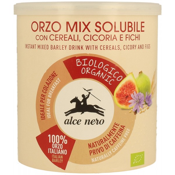 Orzomix solubile con cereali, cicoria e fichi 125g ALCE NERO