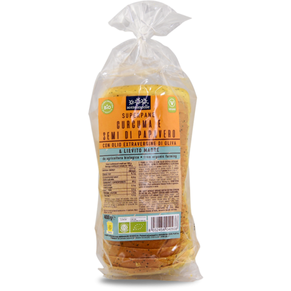 Pane Bauletto di Grano Tenero con Curcuma e Semi di Papavero 400g Sottolestelle