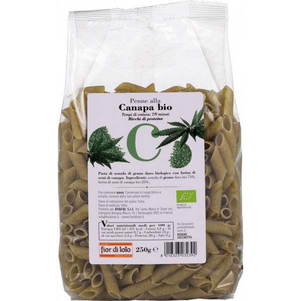 Penne di Grano Duro alla Canapa 250g Fior di Loto