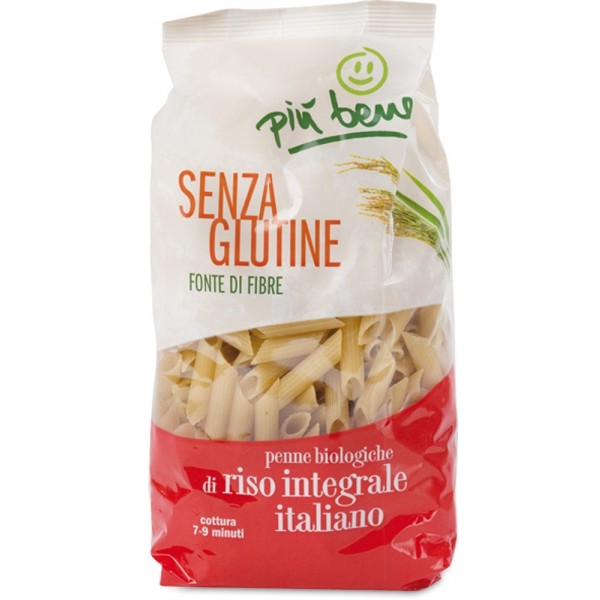 Penne di Riso Integrale Senza Glutine 340g Più Bene