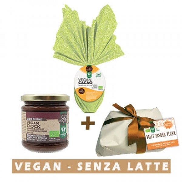 Uovo di pasqua + crema spalmabile vegan ciok + dolce di pasqua vegab
