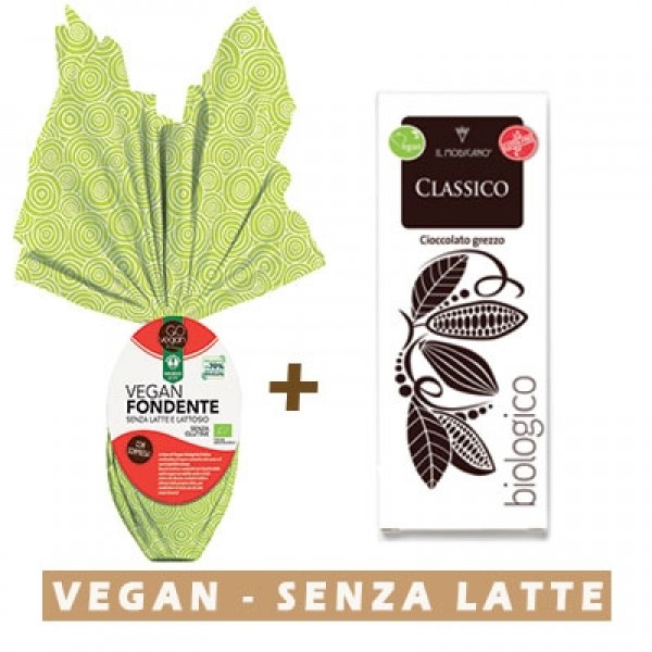 Uovo di pasqua Fondente Vegan + Cioccolato Grezzo Fondente Vegan
