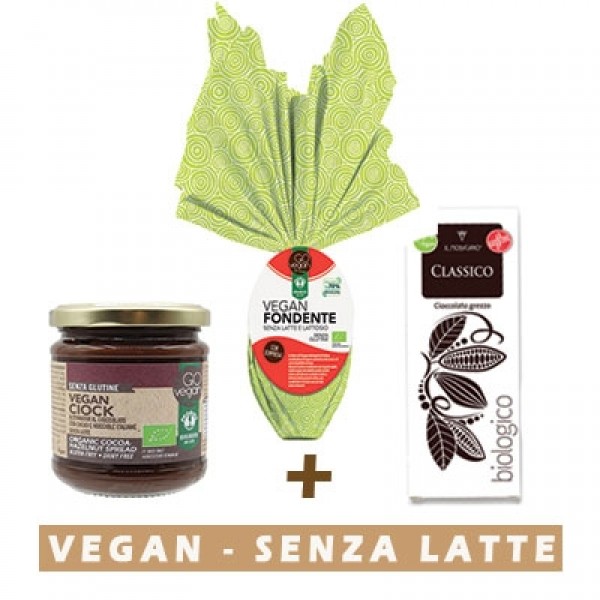 Uovo di pasqua Fondente + Cioccolato Grezzo Fondente + Crema di nocciola